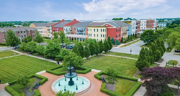 The Stratford Carmel Indiana | Fountain Exterior 2021-03-ps