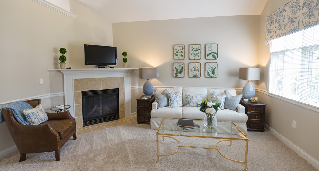 The Stratford Carmel Indiana | Cottage Home Living Room 32